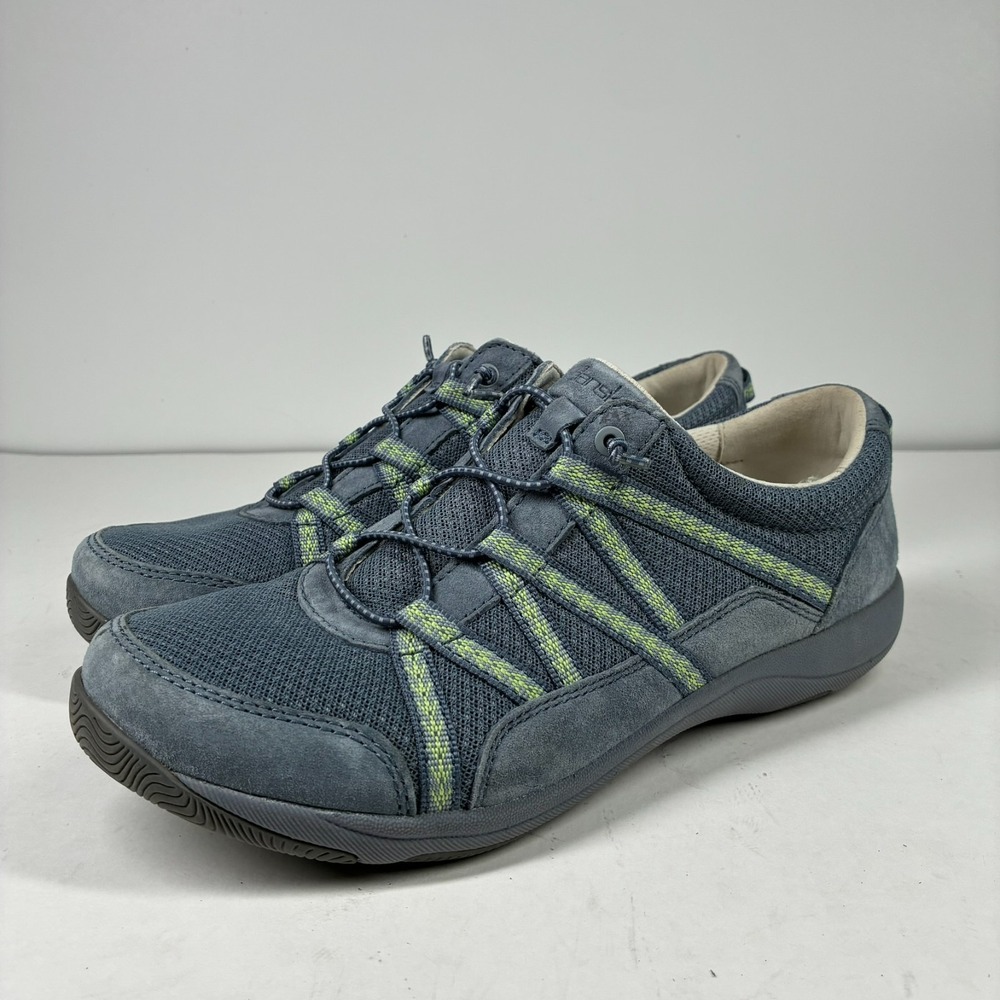 Dansko Harlyn Womens US 9.5-10/40 Blue Suede Mesh Comfort Bungee Walking Sneaker